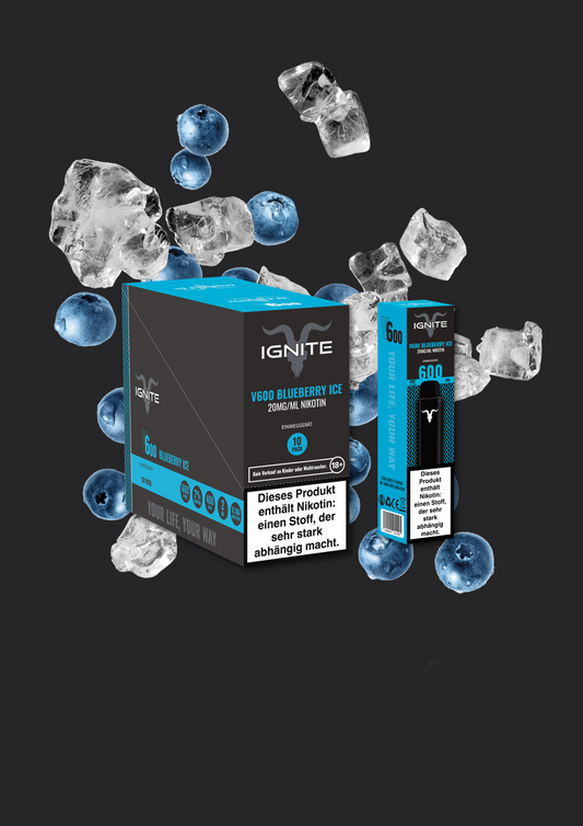 10er Pack Ignite V600 Vape Pen - Blueberry Ice