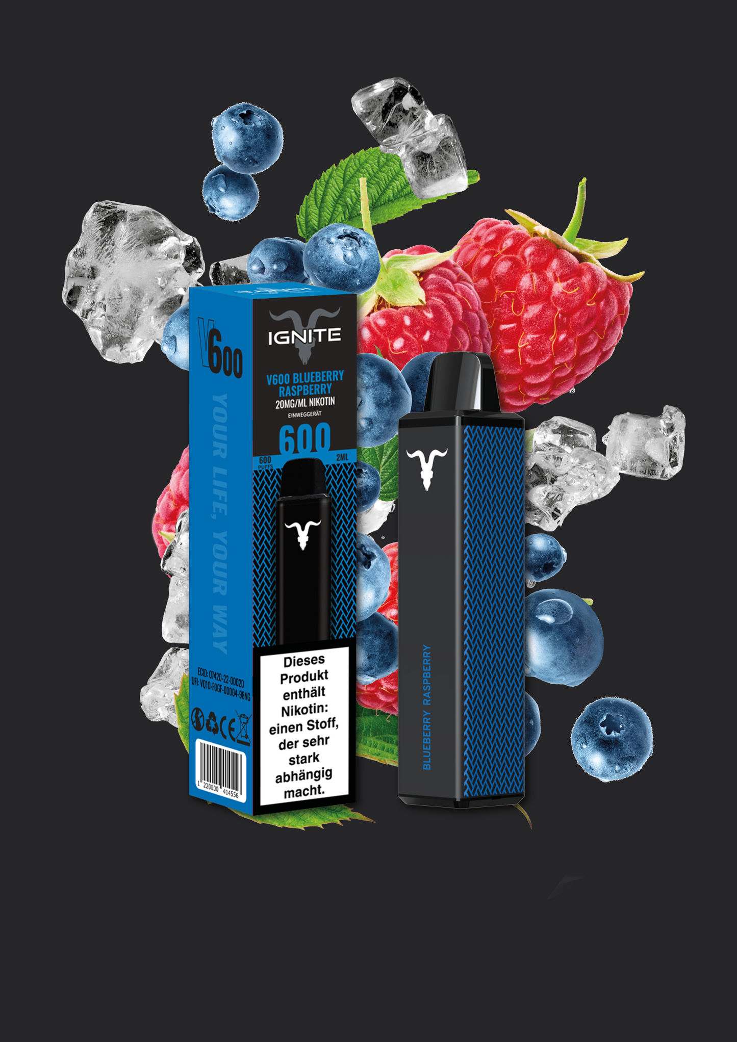 Ignite V600 Vape Pen - Blueberry Raspberry